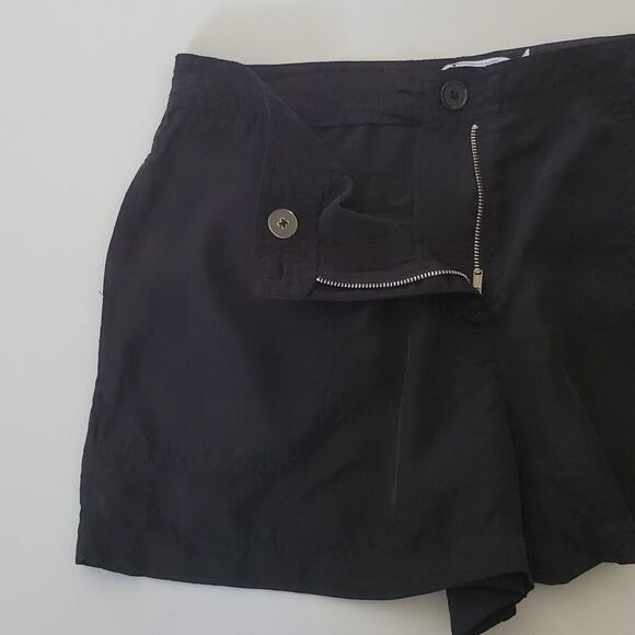 T Alexander Wang Shorts Black Cupro Blend High Rise Classic Designer Preppy - Picture 4 of 11